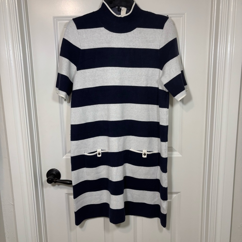 Anthropologie Maeve Annalise Mock Neck  Short Sleeve Mini Sweater Dress M